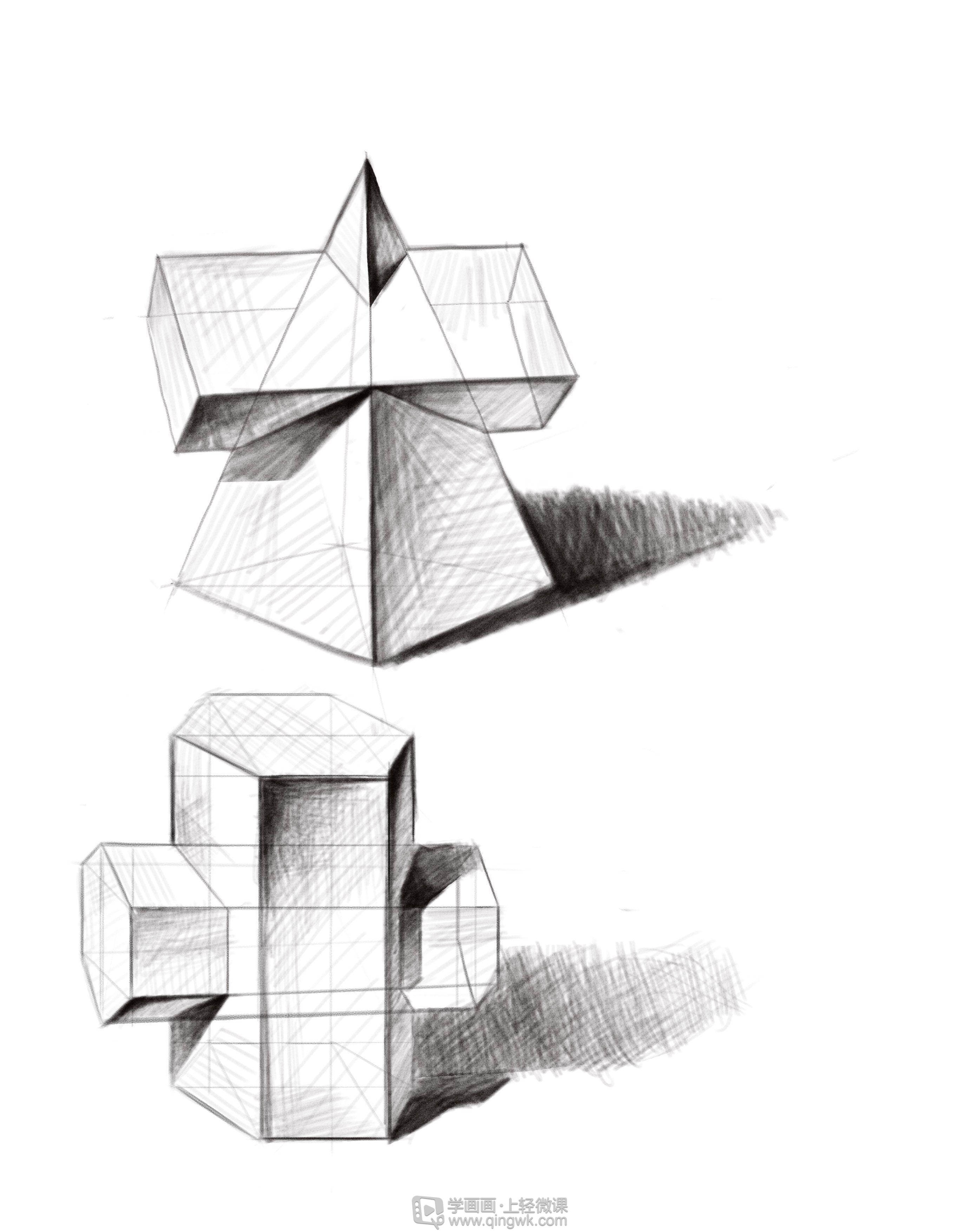 方体透视素描绘画素描基础入门训练
