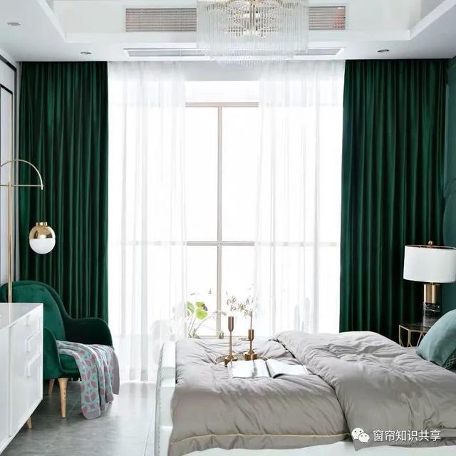 孔雀绿窗帘,时尚大气,怎么搭配都出彩