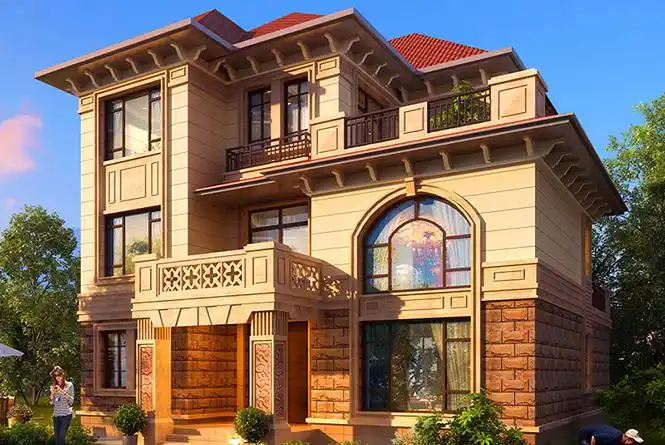 hy3018欧式别墅设计 三层农村自建房设计 独栋小洋楼