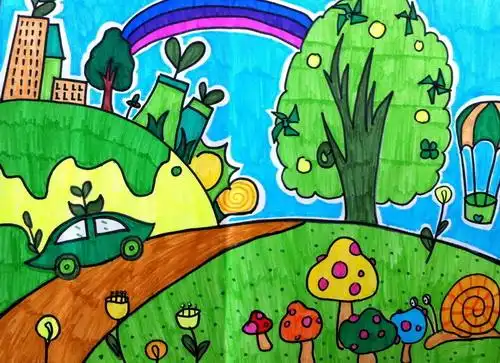 微城市森林儿童画创意(城市微景观图片)