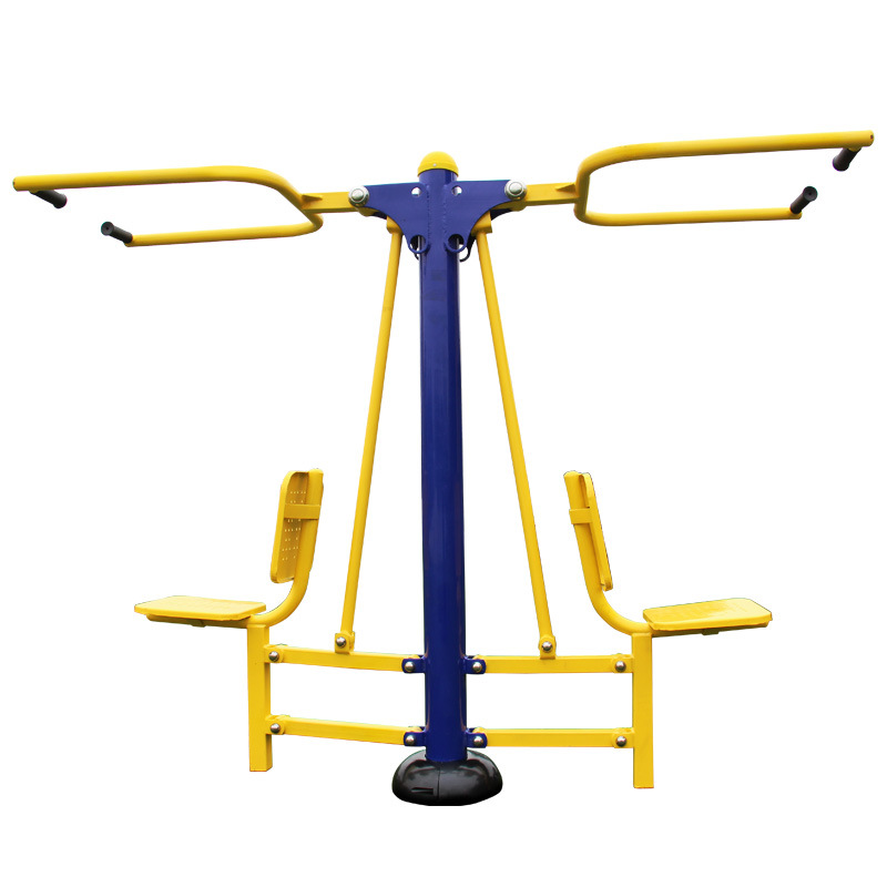 室外健身器材公园小区老人路径户外运动坐拉器单人双人坐拉训练器