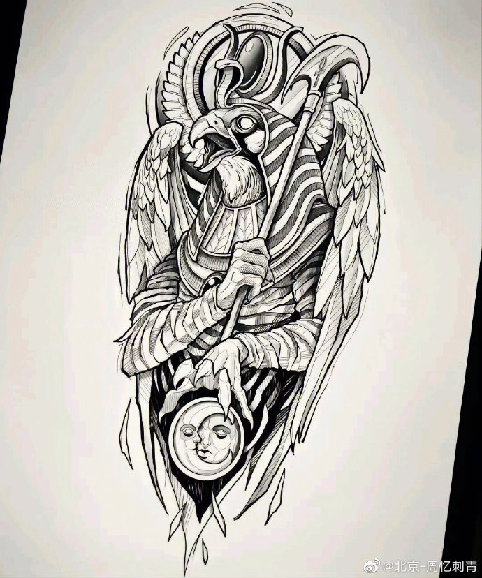 今日纹身图案分享欧美风格纹身手稿素材#纹身分享##纹身设计##欧美