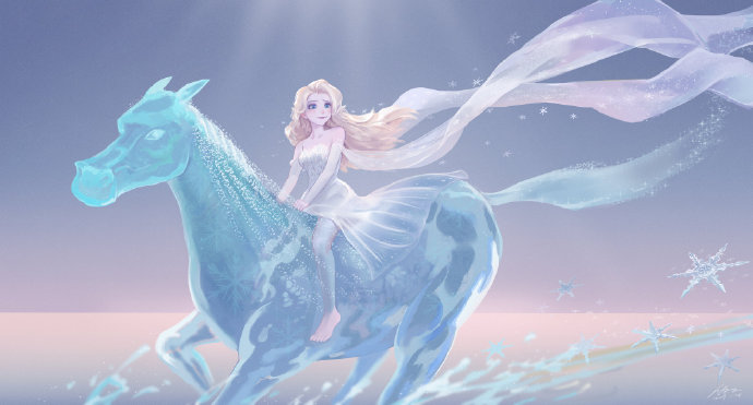 冰雪奇缘2#细化了骑马而来的elsa,除不允许商用外,大家都可以自取
