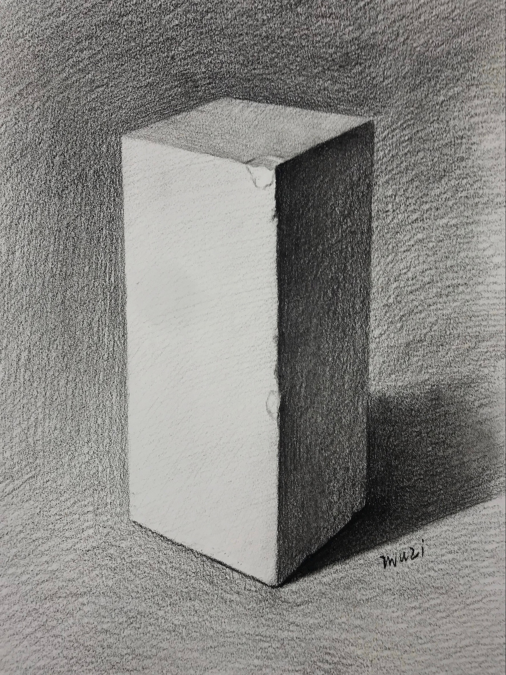 素描长方体全步骤视频 长方体的画法与正方体近似,学会观察对象,对画