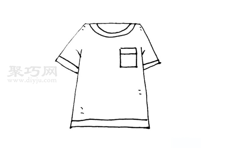 短袖t恤怎么画短袖t恤简笔画教程