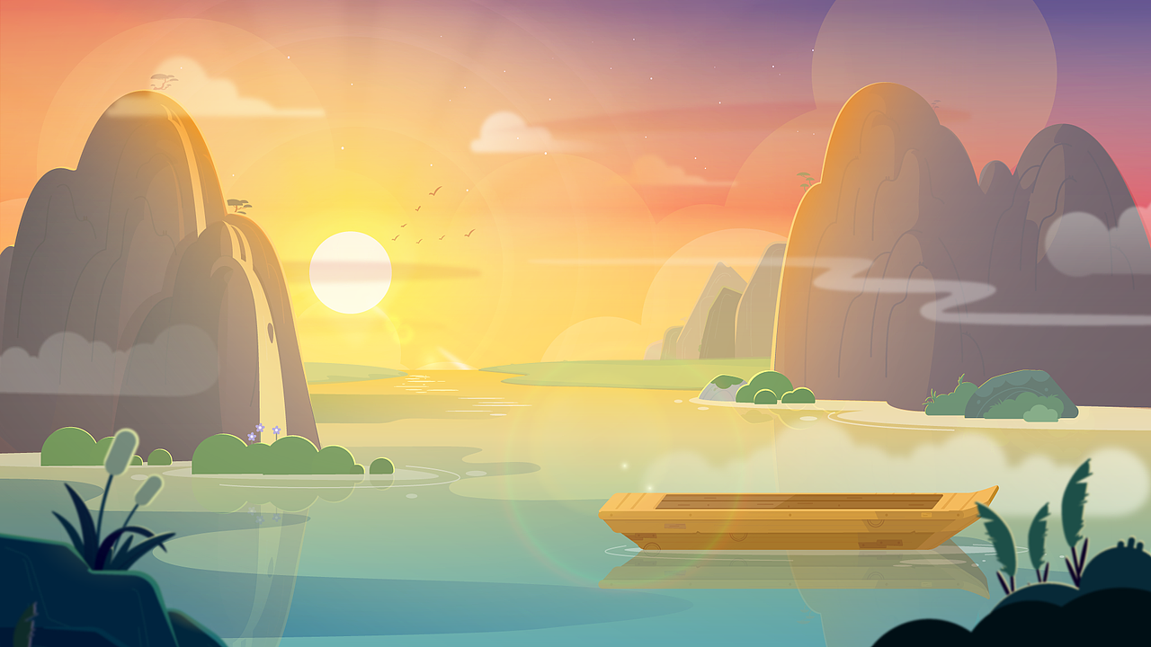 儿童动画矢量场景插画设计(ai)