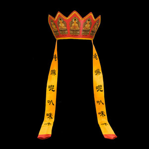 佛教用品唐僧帽毗卢帽僧帽佛法帽五佛冠折叠五佛帽包邮