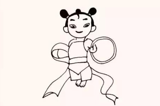 哪吒超级帅的简笔画