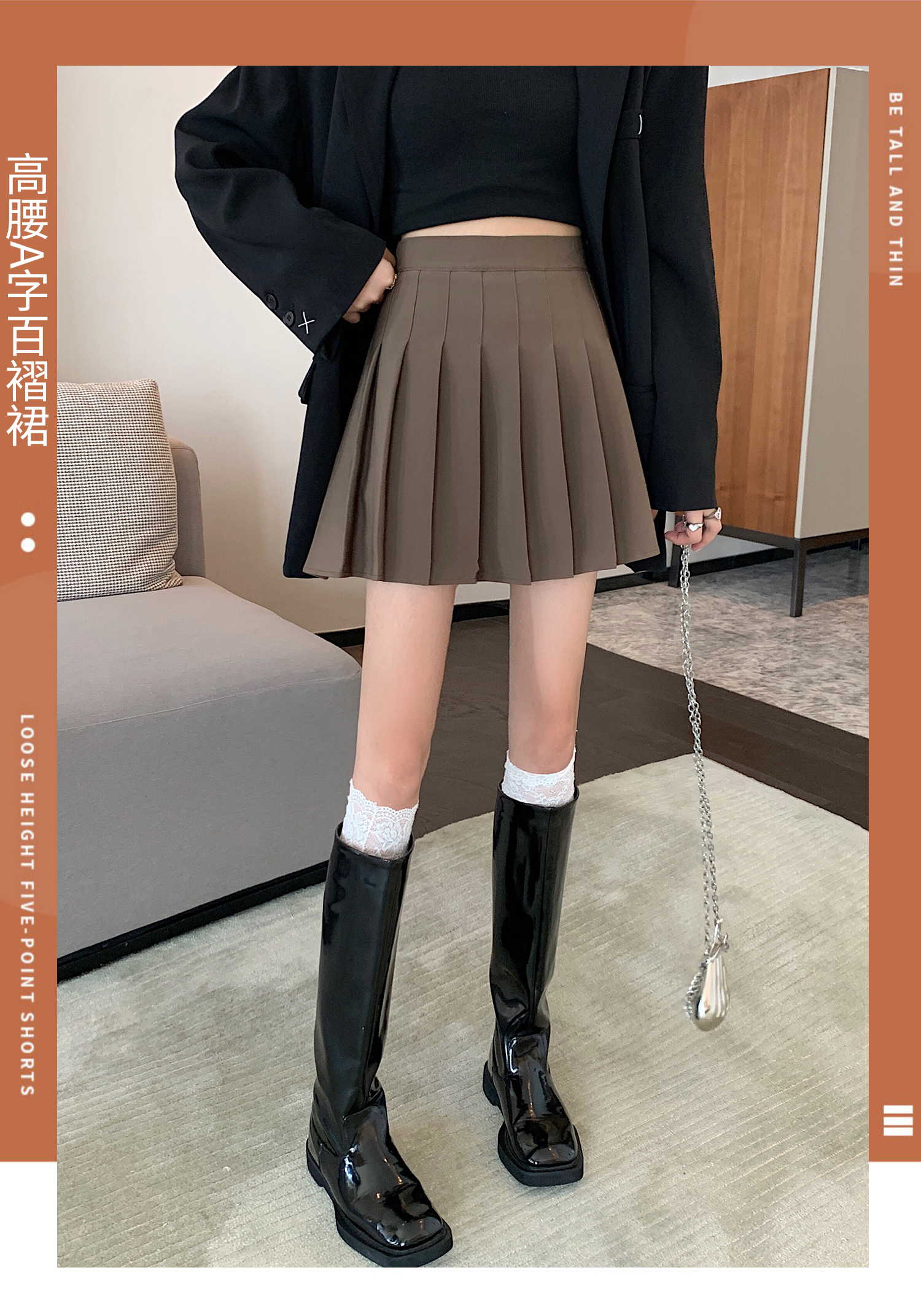 (加长 安全裤 拉链 纽扣)百褶裙jk制服裙子半身裙春夏季短裙秋冬 - 17