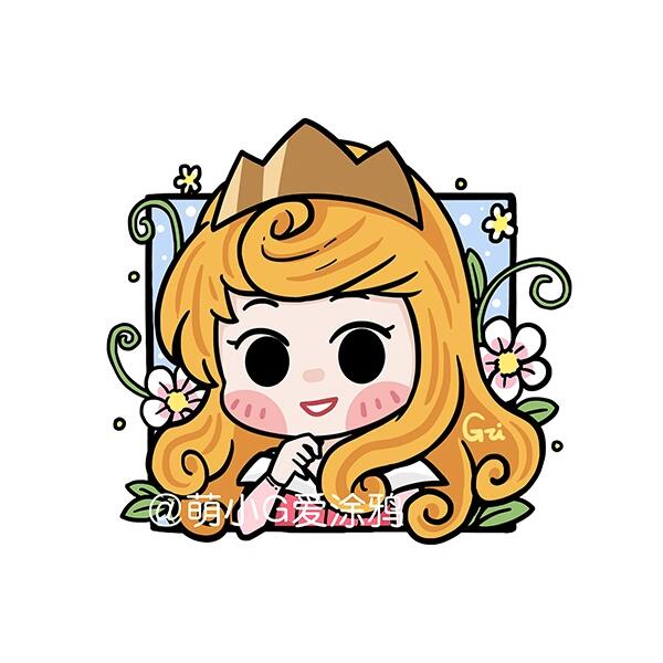 萌小g爱涂鸦睡美人爱洛公主q版头像