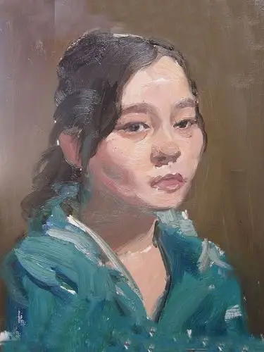 色彩头像 四分之三女青年左侧头像写生步骤