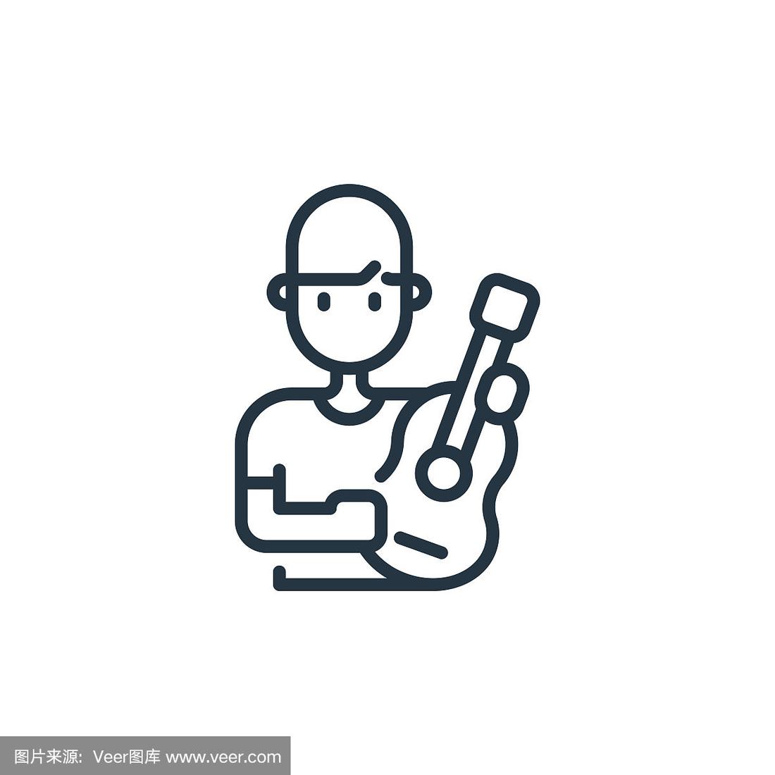 吉他手可编辑的笔触.