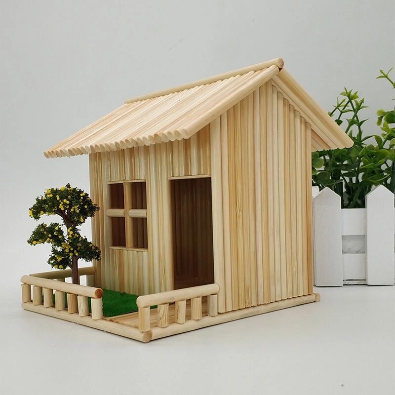 一次性筷子制作简单小房子 赶快动手吧