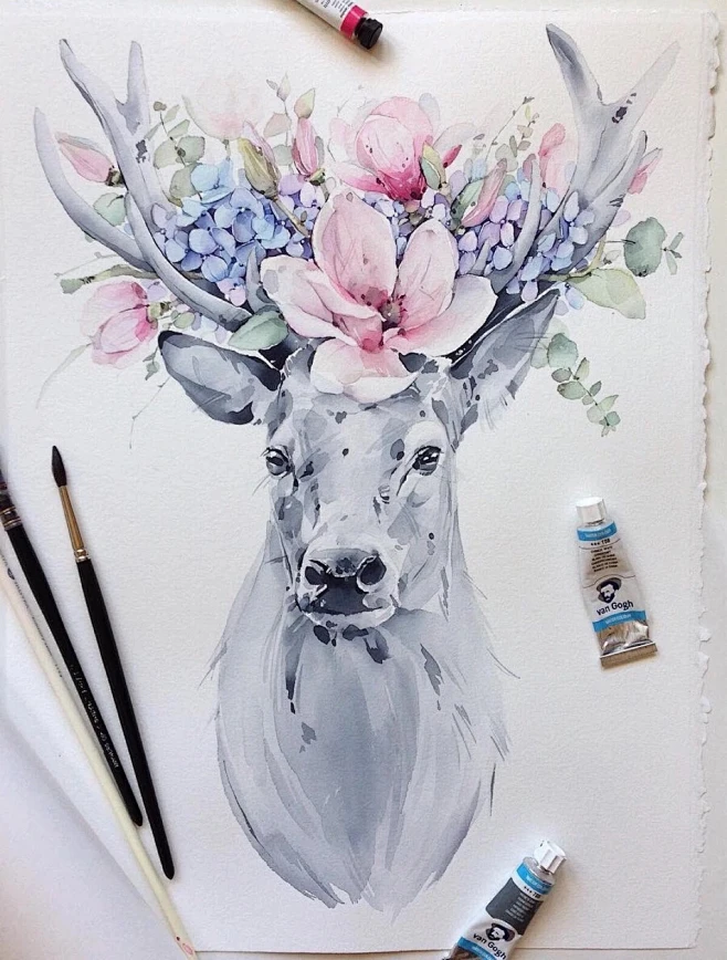 水彩手绘 插画师ins @kadantseva_natalia