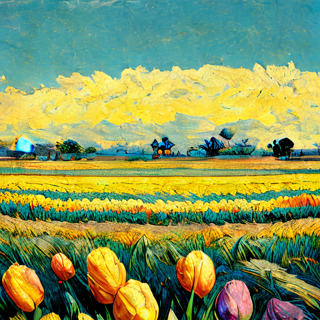 梵高# 樱花,郁金香,雪和日出