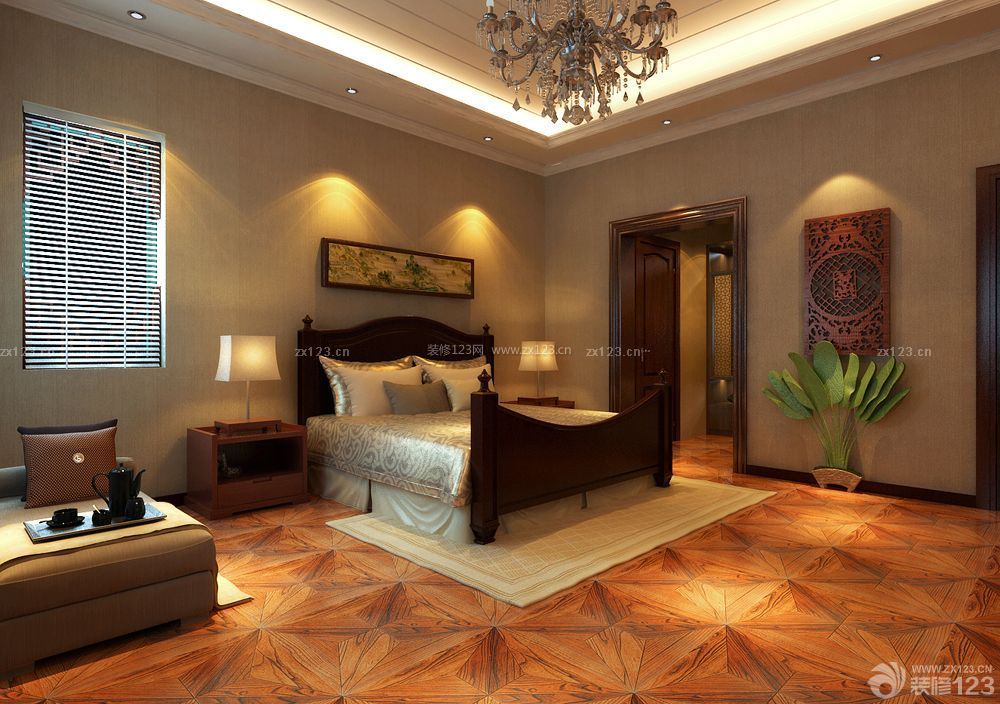主卧室地板砖装修效果图片