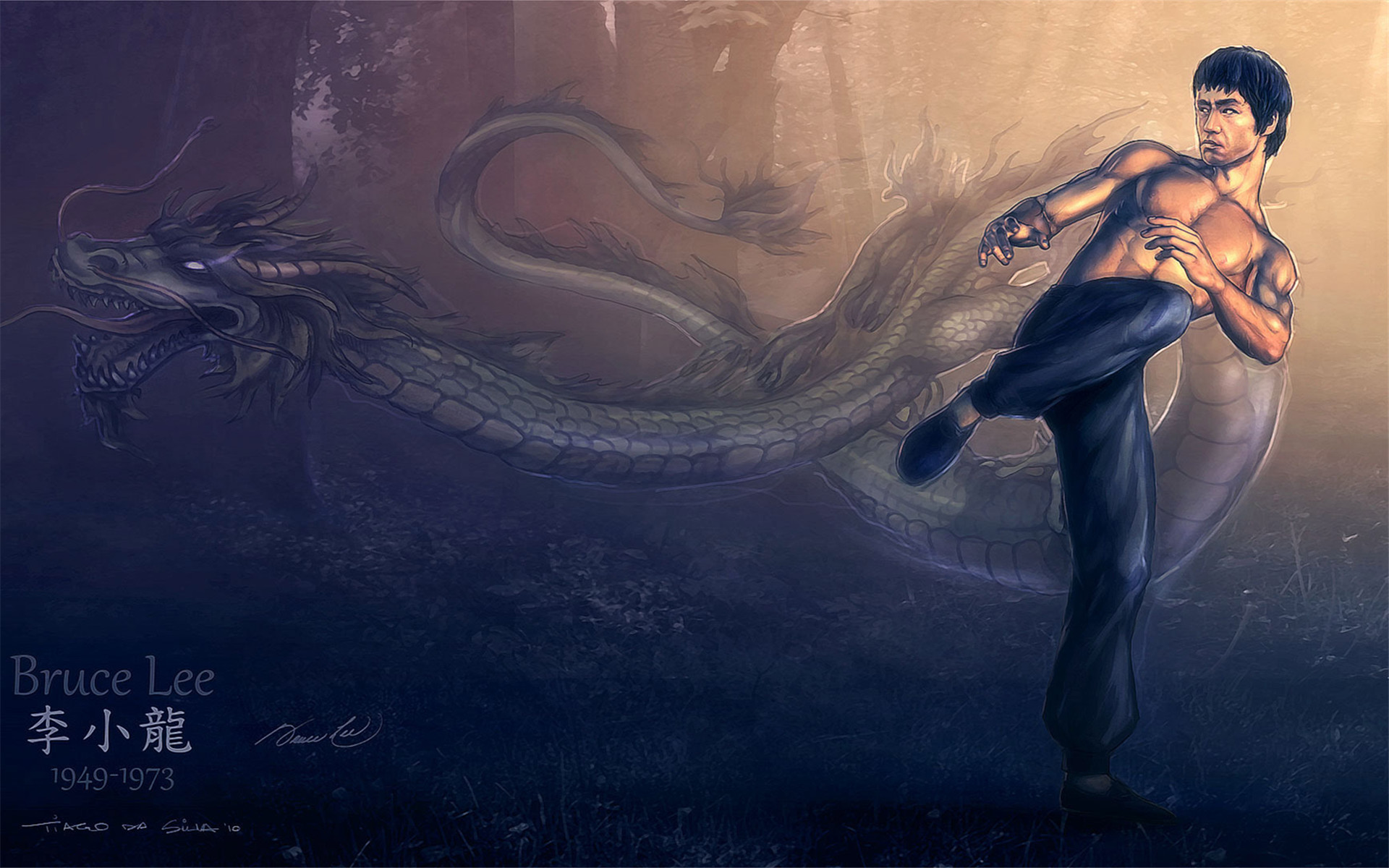 功夫巨星李小龙酷炫热血高清桌面壁纸第一辑