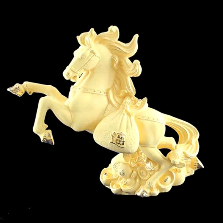 钱袋纯银商务礼品生肖金马沙金金钱袋摆件宝马进宝摆件