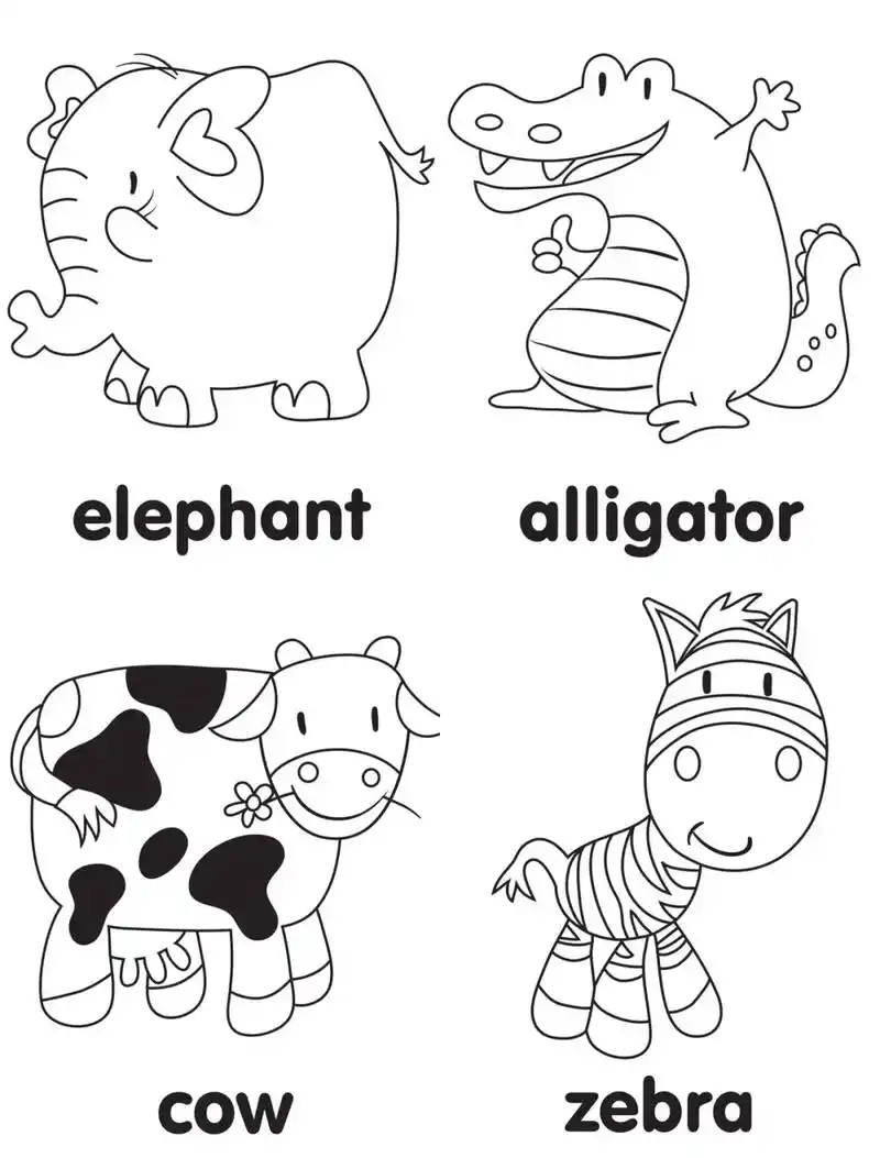 动物涂色画.动物涂色画,发挥孩子的想象力,猫不一定非是黄色, - 抖音