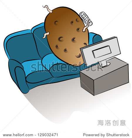 an image of a couch potato watching tv.