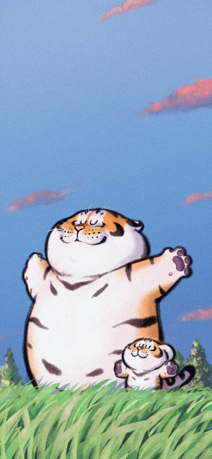 "超可爱的胖虎"手机高清壁纸·图源:不二马大叔&我不是胖虎君·原图