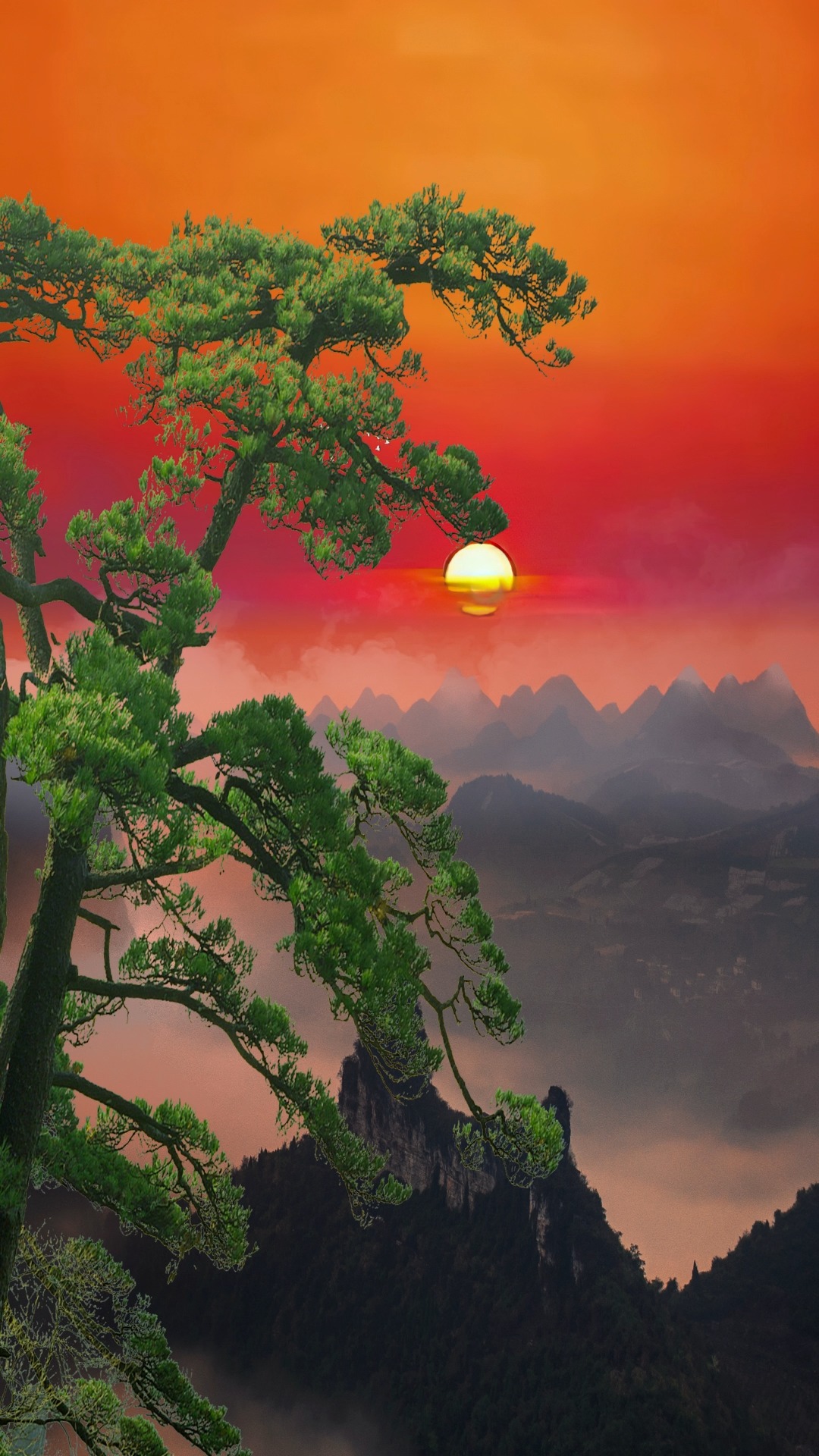 人间仙境美如画#日出#风景 #国庆节快乐 #国庆#醉美火烧云