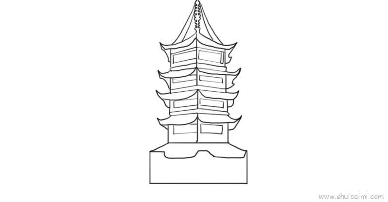 书塔简笔画大图