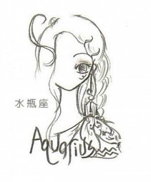 简笔画星座公主水瓶座