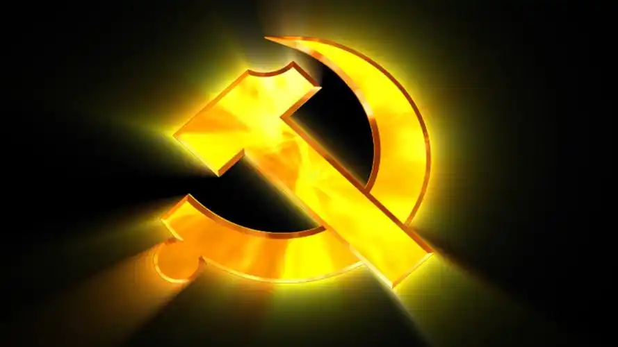 发光党徽透明通道视频