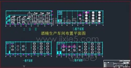 酒精生产车间平面布置图
