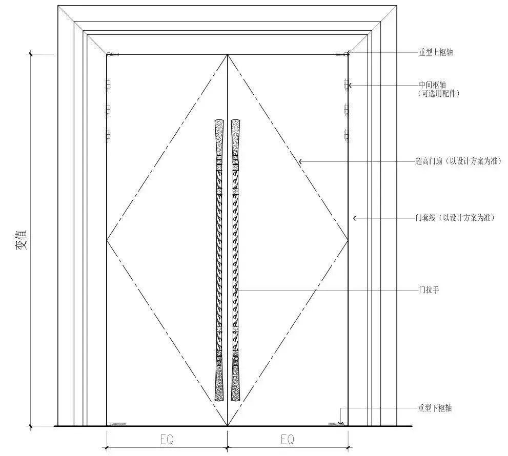 超高超重门正立面图△超高超重门侧立面图△超高超重门平面图△安装