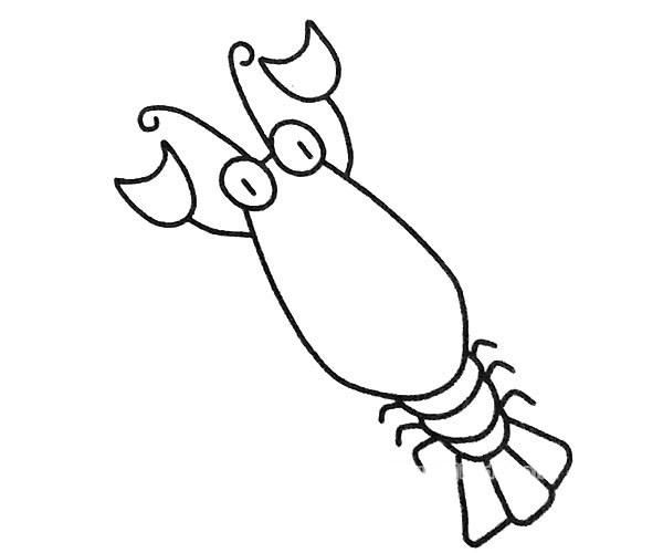儿童虾的画法简笔画