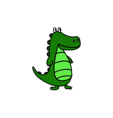卡通鳄鱼简笔画的画法