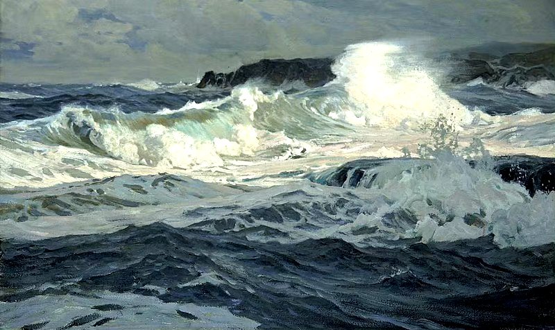 美国艺术家frederick judd waug海景油画作品欣赏,用写实的笔法描绘