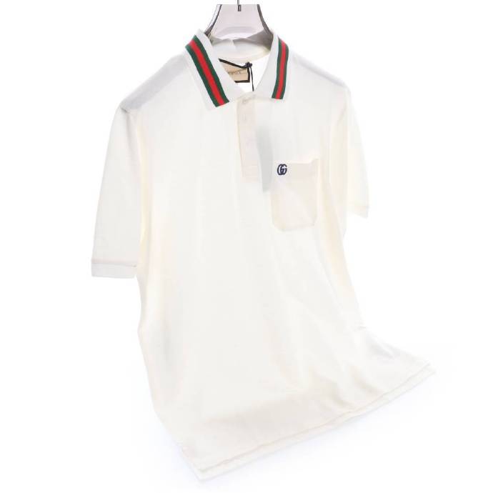 gucci古驰guc 24新款 口袋gg刺绣短袖polo衫 原版杭州国专5200购入