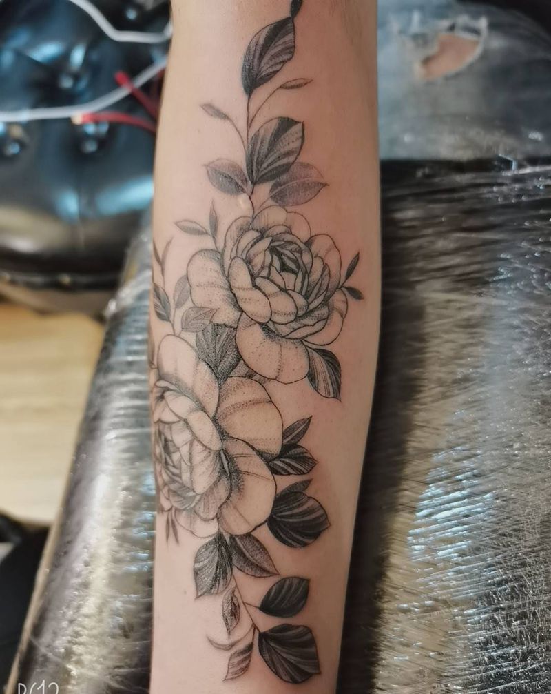 素花纹身图片_手臂新传统纹身图案