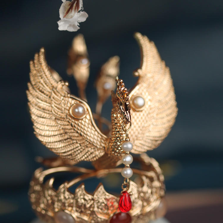 【庭轩】原创汉服发饰皇冠唐风保色复古凤冠头饰铜铸立体凤凰发冠