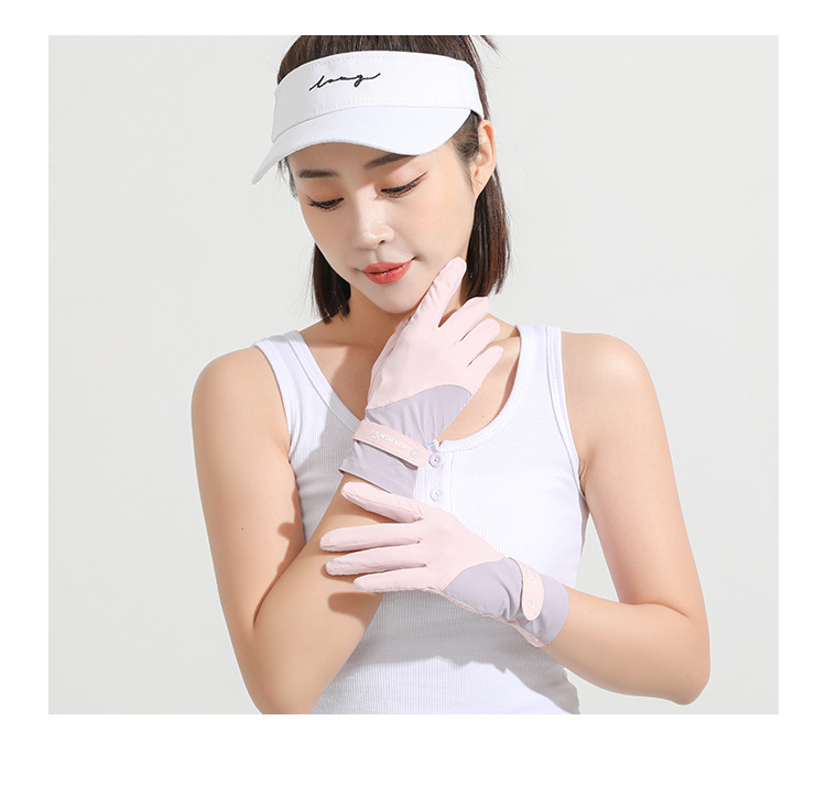 防晒手套女夏季冰感露二指防紫外线薄款手套冰丝硅胶防滑全指手套采购