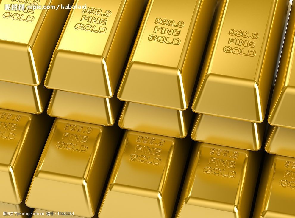 黄金一堆金条图片