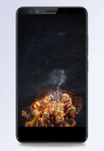 烧烤菜单黑色大气 创意h5背景素材