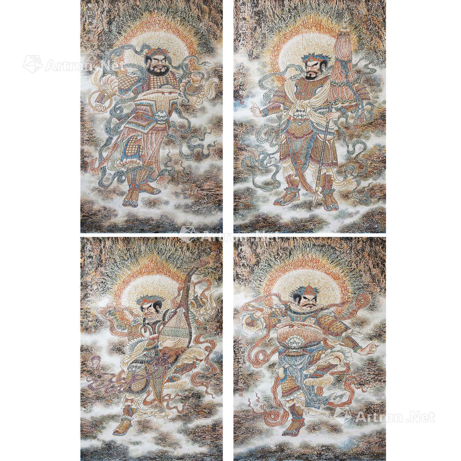 【四大天王 设色纸本】拍卖品_图片_价格_鉴赏_绘画_雅昌艺术品拍卖网