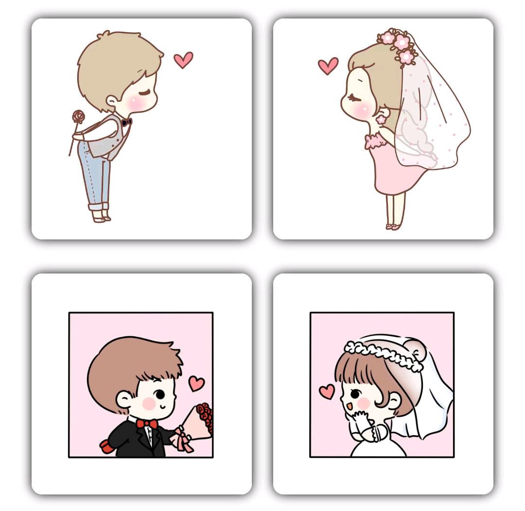 新郎新娘情头,婚纱系列头像,穿婚纱的头像,好看的婚纱头像, 婚礼情侣