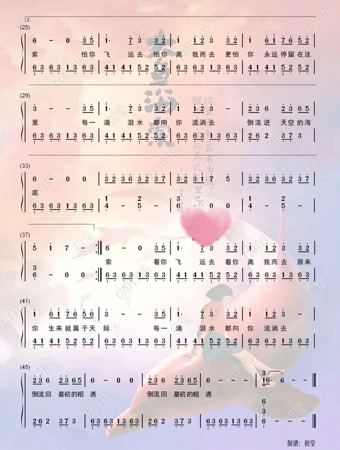 大鱼钢琴简谱～ 新手也可以弹