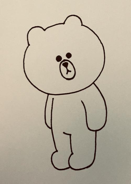 卡通人物布朗熊怎么画简笔画