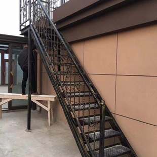 杭州铁艺楼梯室外热镀锌钢结构楼梯工业风阳台地下室复式别墅楼梯