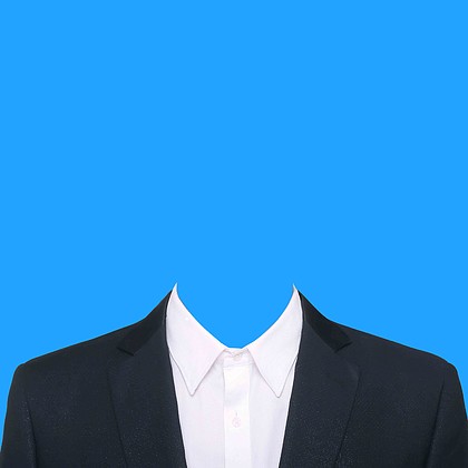蓝底西装证件照模板