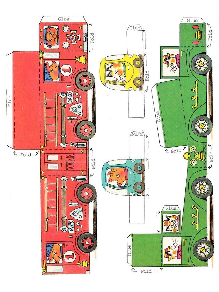 卡通汽车07纸模图纸 分享创意与灵感