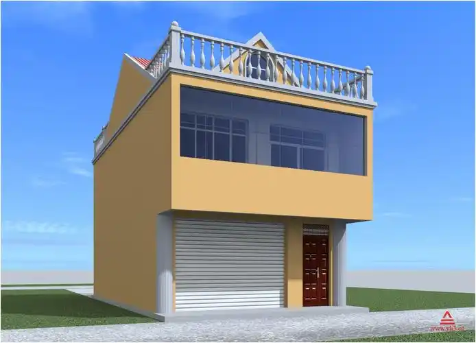 5 两层北方临街门面房建筑施工图外观图