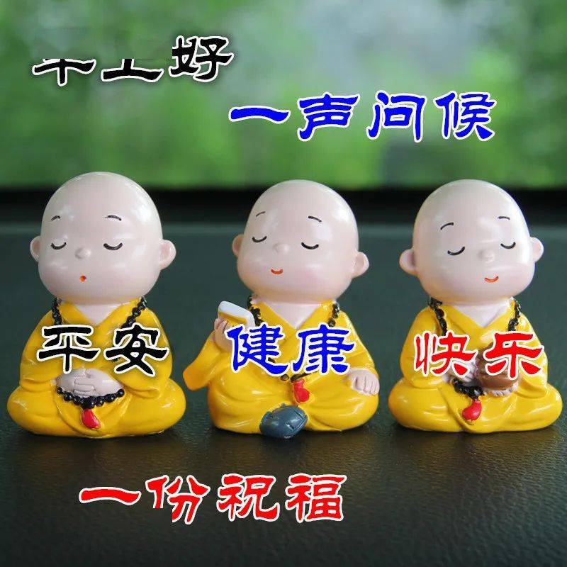 小和尚禅意的早上好表情包,祝福你知足常乐,事事美好!