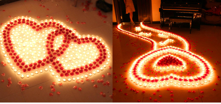 晟旎尚品 婚庆生日 浪漫无烟铝托蜡烛50个装 粉色